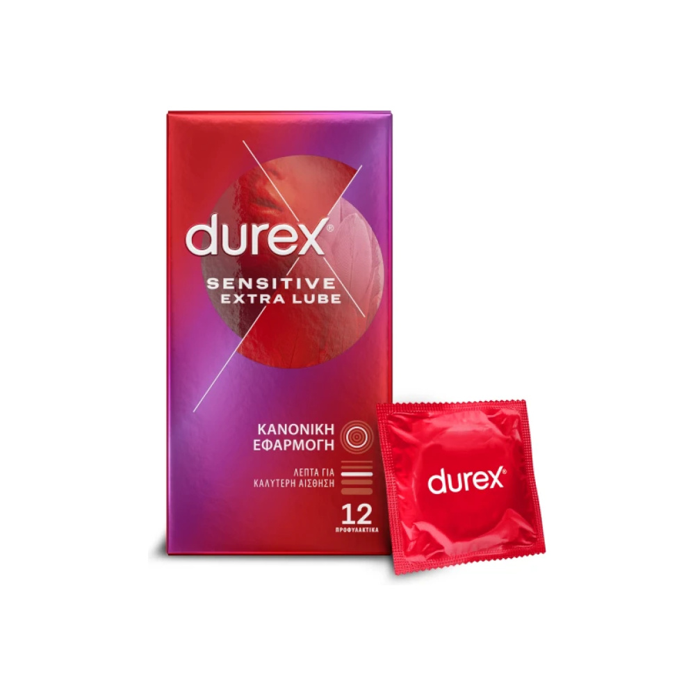 DUREX Sensitive Extra Lube για Κανονική Εφαρμογή 12 τεμάχια