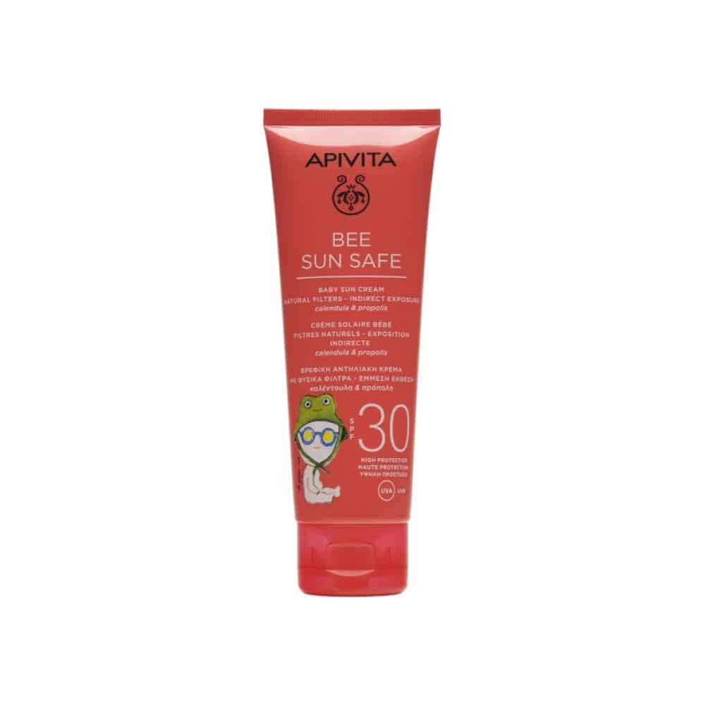 APIVITA BEE SUN SAFE Βρεφική Αντηλιακή Κρέμα Με Φυσικά Φίλτρα - Έμμεση Έκθεση SPF30, 100ml