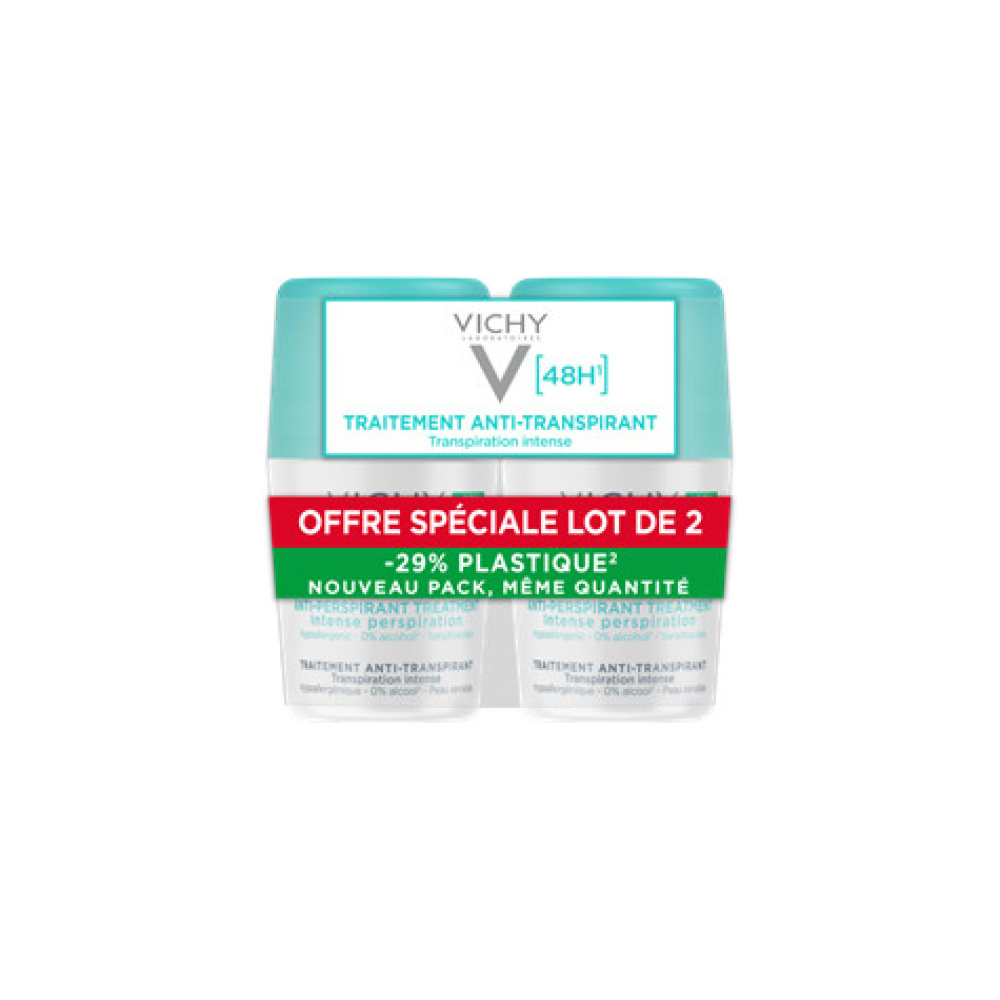 VICHY Deodorant 48h Intensive Anti-perspirant Roll-On Duo Promo με -50% στο 2ο προϊόν, 2x50ml