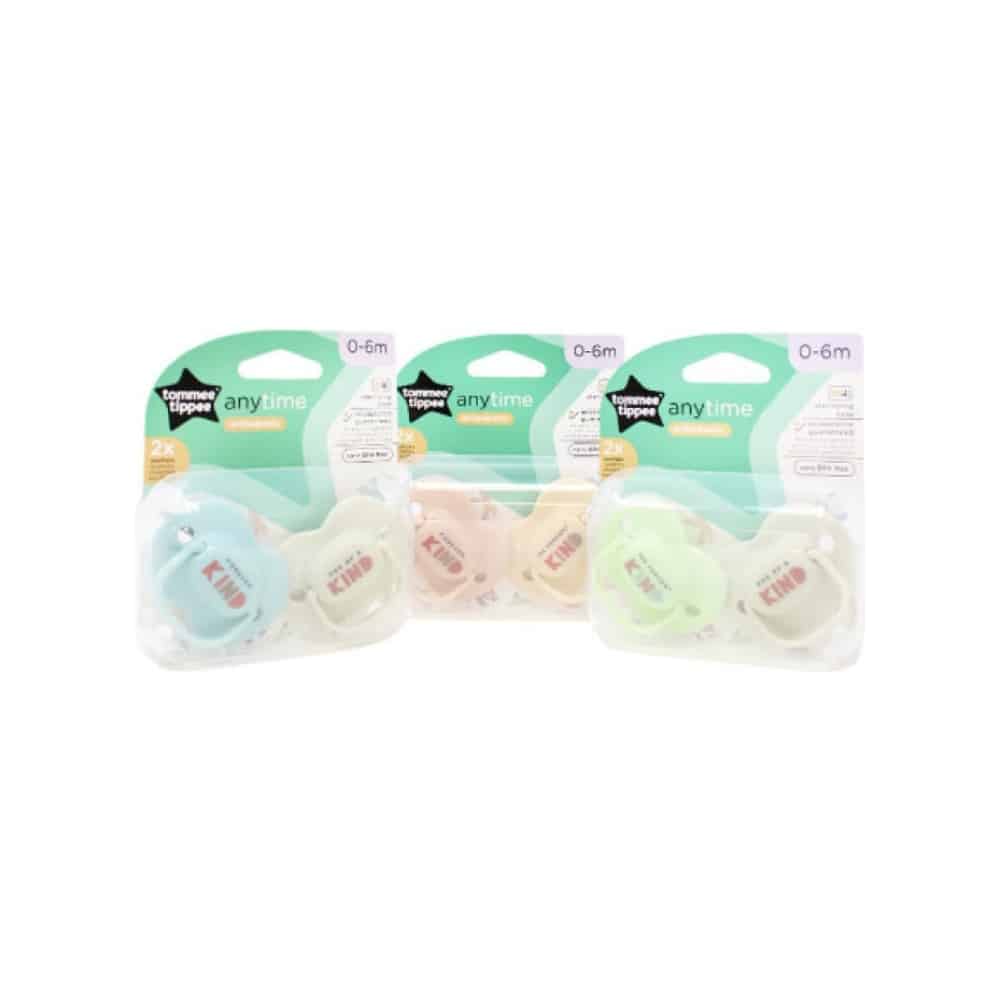 TOMMEE TIPPEE Anytime Σετ Πιπίλες Σιλικόνης 0-6 μηνών Σε Διάφορα Χρώματα