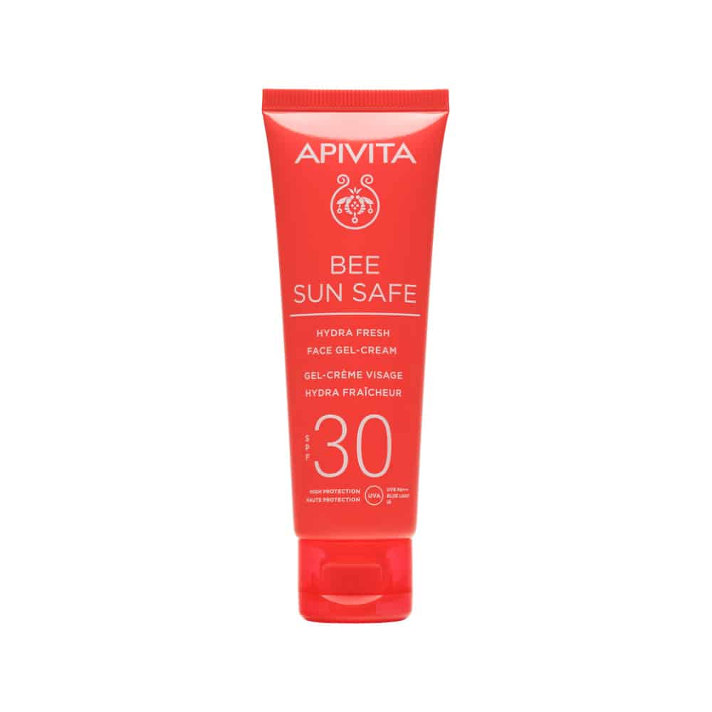 APIVITA BEE SUN SAFE Ενυδατική Κρέμα-Gel Προσώπου SPF30| Μη λιπαρή, ενυδατική αντηλιακή κρέμα προσώπου με πρόπολη, θαλάσσια φύκη & υαλουρονικό οξύ, 50ml