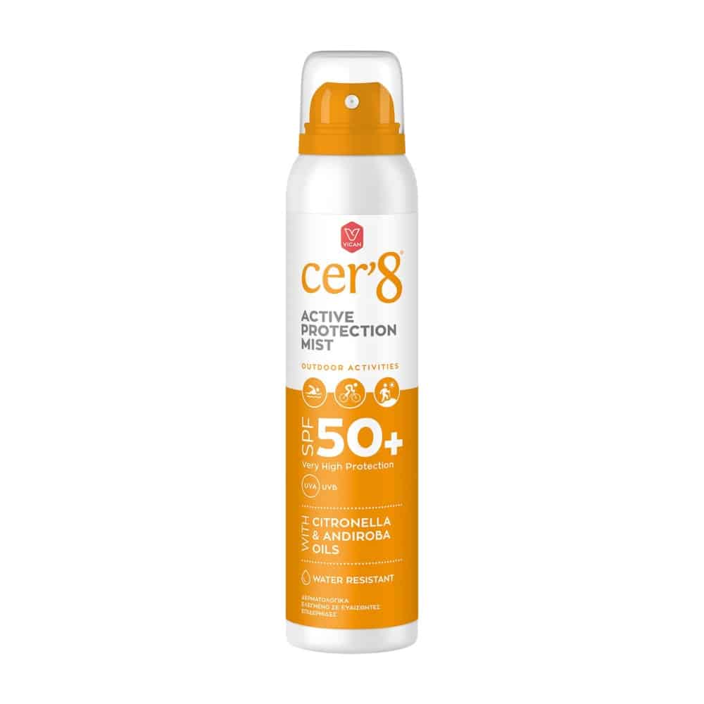 CER’8 Active Protection Mist Αντηλιακό Υψηλής Προστασίας με Citronella & Andiroba SPF50+, 125ml