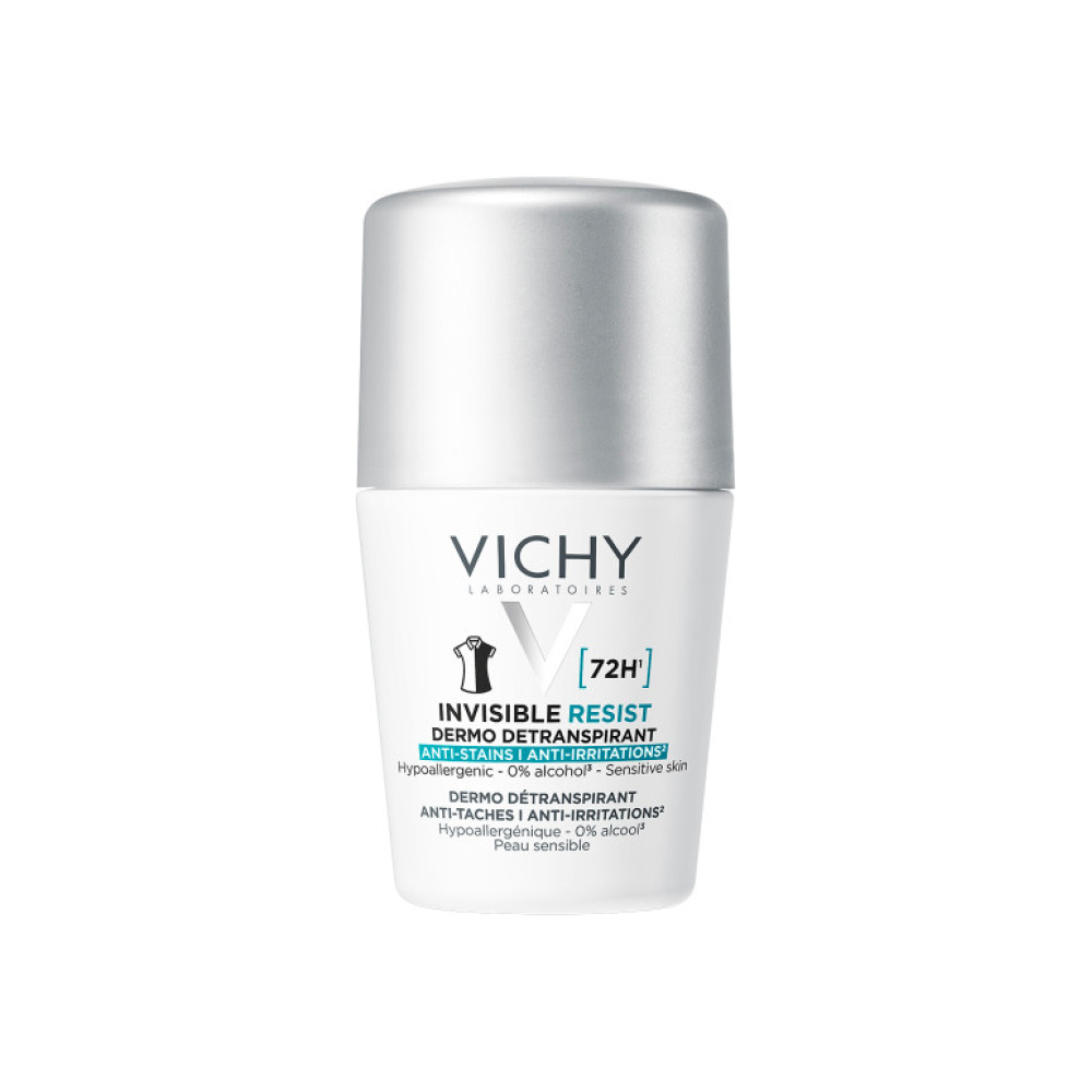 VICHY Invisible, Anti-Stain - Anti Irritation Roll-On Αποσμητικό κατά των σημαδιών και της έντονης εφίδρωσης, 50ml