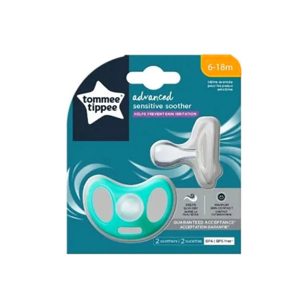 TOMMEE TIPPEE Πιπίλες σιλικόνης SENSITIVE 6-18m (2τμχ)