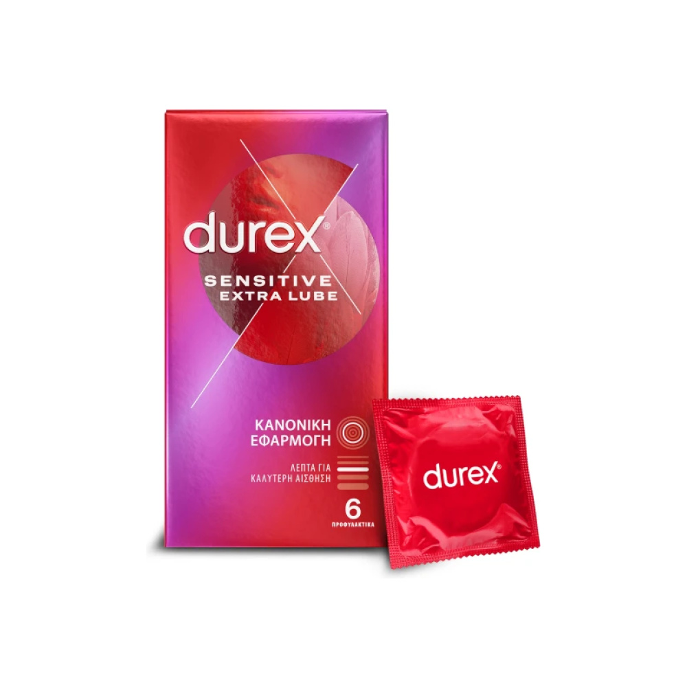 DUREX Sensitive Extra Lube Προφυλακτικά με Κανονική Εφαρμογή 6τμχ