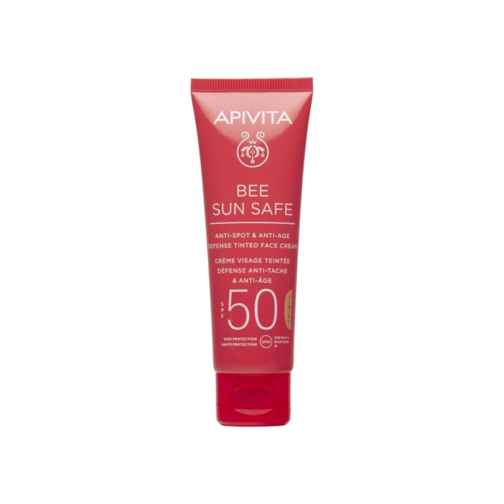 APIVITA Bee Sun Safe Anti-spot & Anti-age SPF50 Defense Tinted Face Cream, 50ml