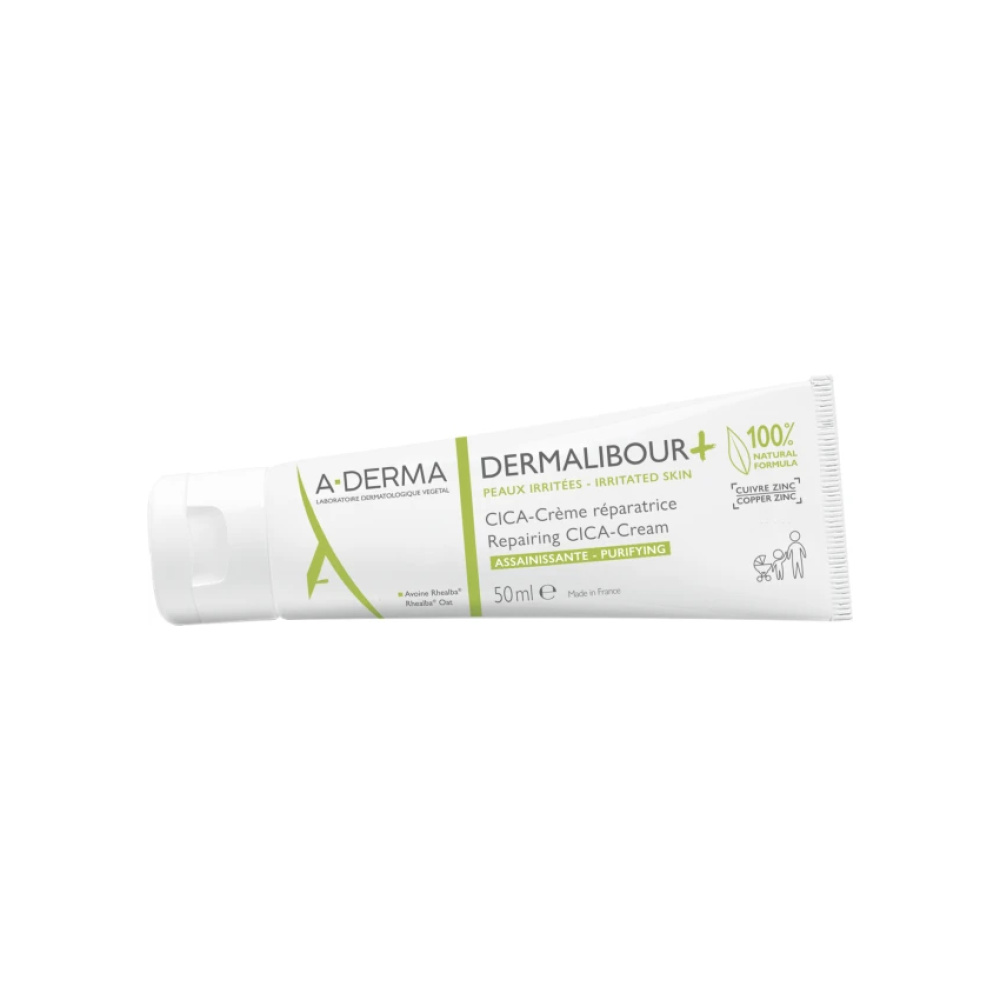 A-DERMA Dermalibour + Cica Εξυγιαντική Επανορθωτική Κρέμα, 50ml