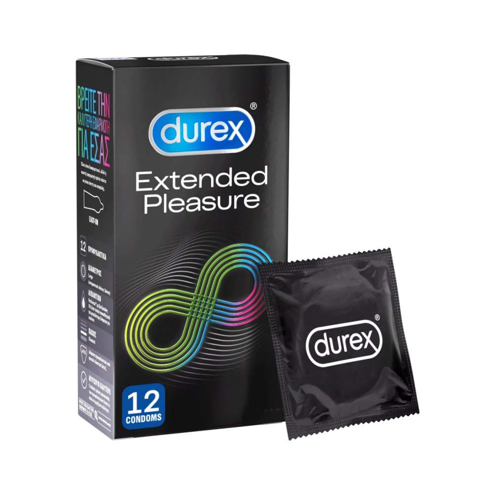 DUREX Extended Pleasure Προφυλακτικά Για Απόλαυση Παρατεταμένης Διάρκειας 12τμχ