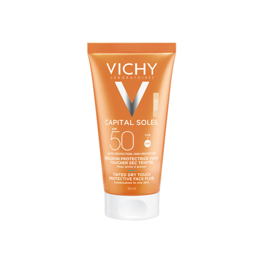 VICHY Capital Soleil Αντηλιακή Κρέμα Προσώπου Dry Touch με Χρώμα SPF50 για Ματ Αποτέλεσμα 50ml