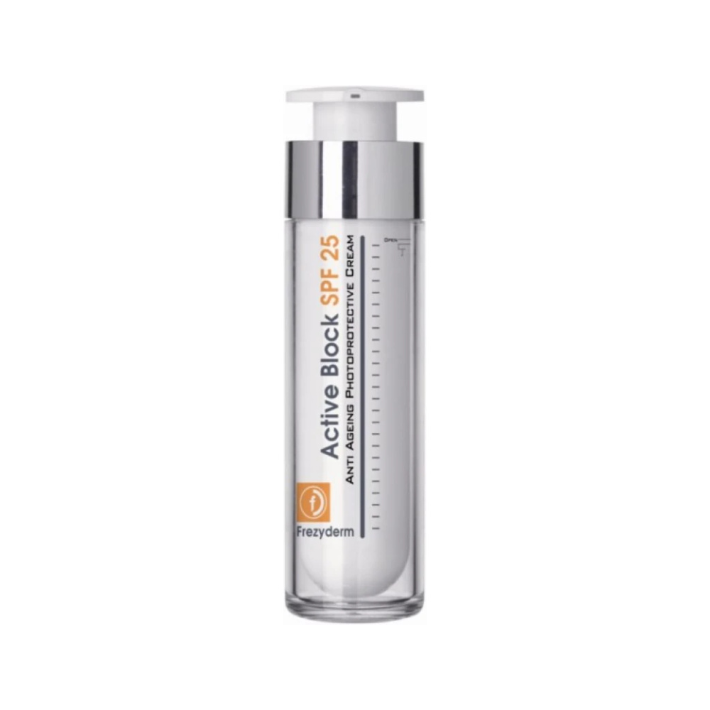 FREZYDERM Active Block SPF25 Αντιγηραντική Κρέμα Ημέρας με Αντηλιακή Προστασία, 50ml