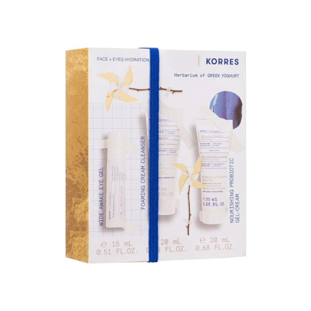 KORRES Ελληνικό Γιαούρτι Gel Ματιών 15ml + Καθαριστικό 20ml + Κρέμα Προσώπου 20ml
