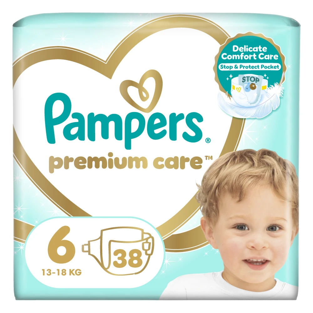 PAMPERS Premium Care πάνα μέγεθος 6 (13kg-18kg) - 38 Πάνες