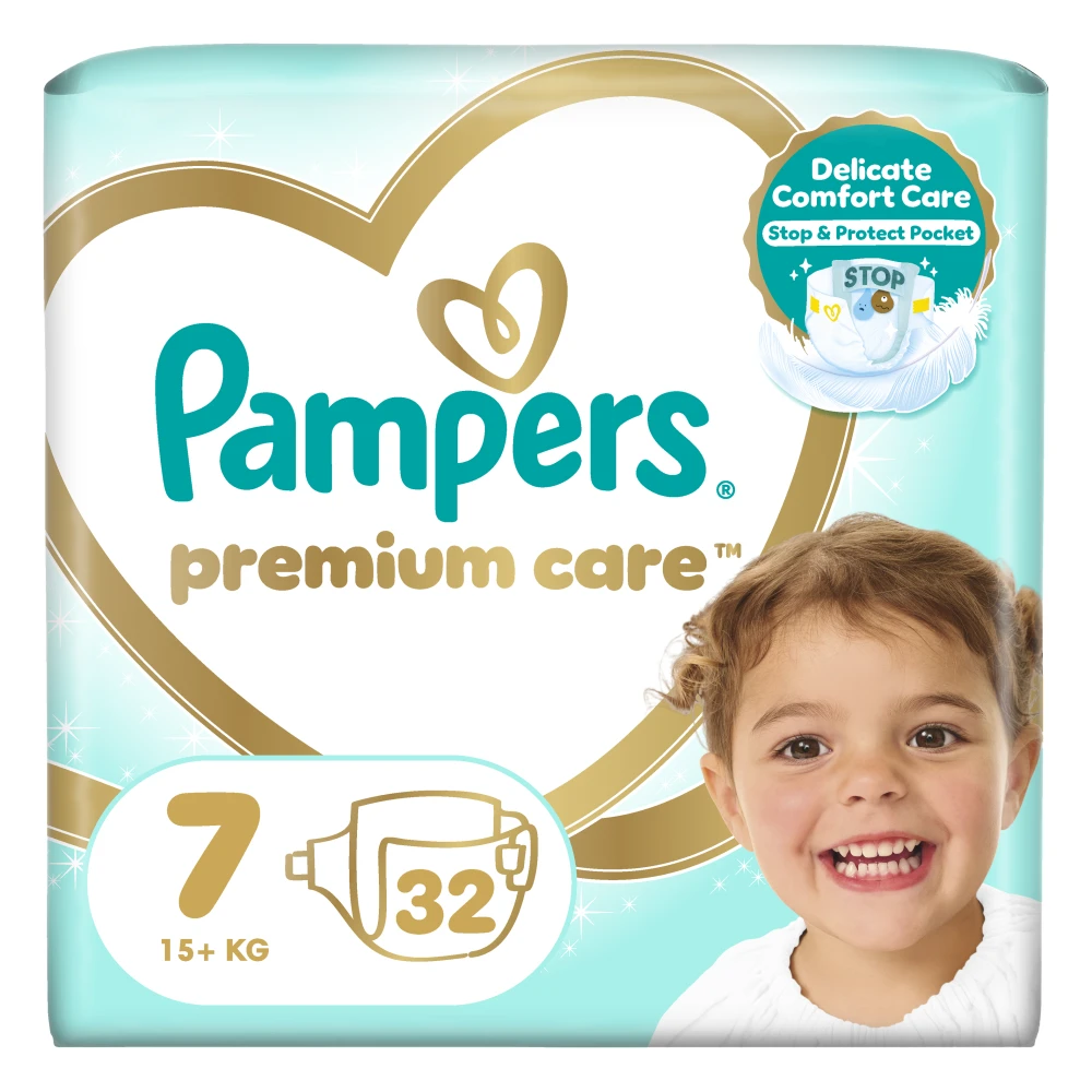 PAMPERS Premium Care πάνα μέγεθος 7 (15kg+) - 32 Πάνες