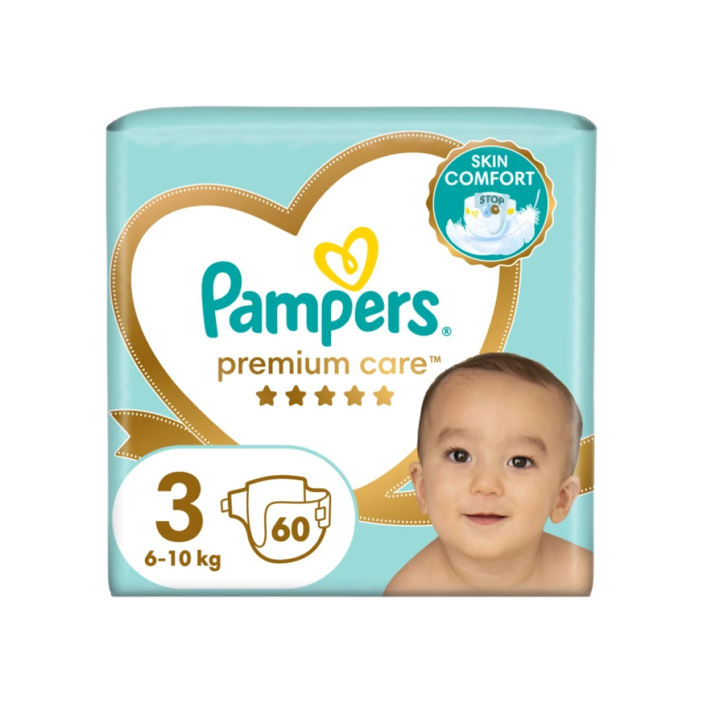 PAMPERS Premium Care No.3 (6-10kg) Βρεφικές Πάνες, 60τεμ
