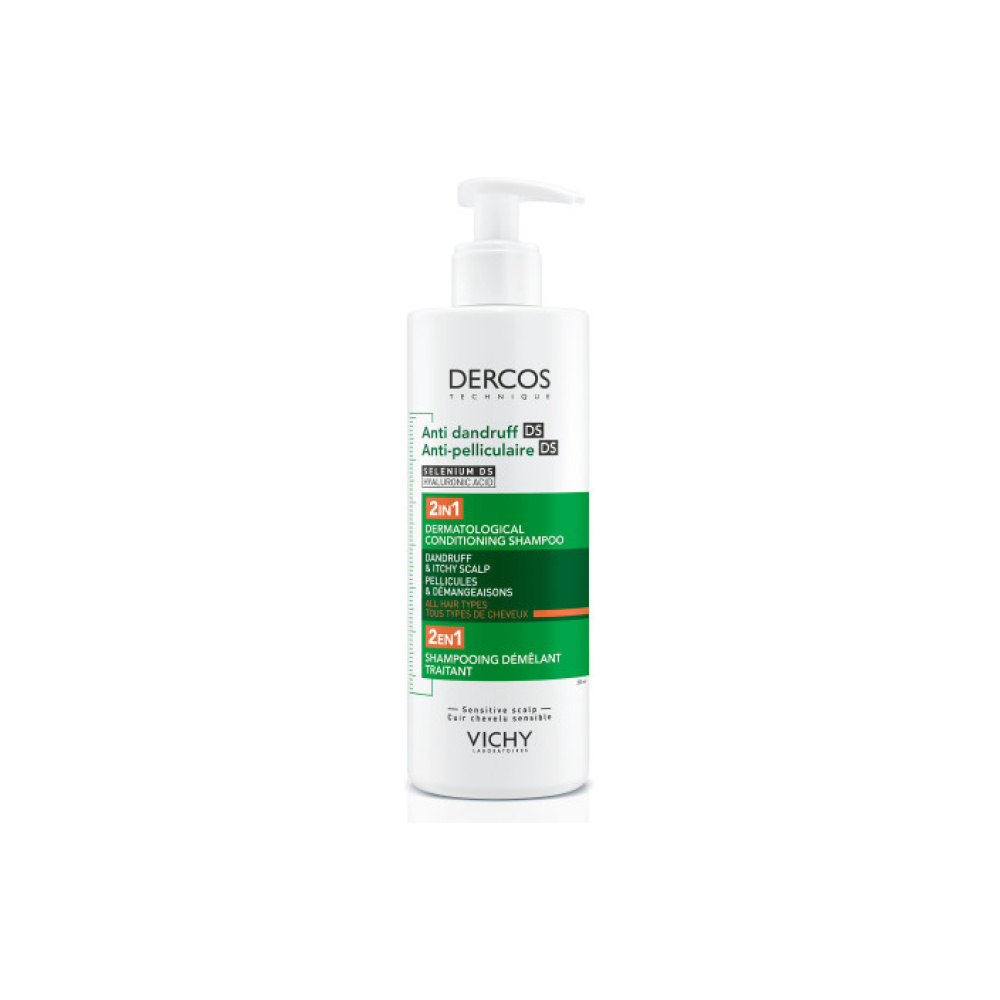 VICHY Dercos Anti-Dandruff DS 2in1 Σαμπουάν & Conditioner Κατά της Ξηροδερμίας, της Πιτυρίδας & του Κνησμού, 390ml