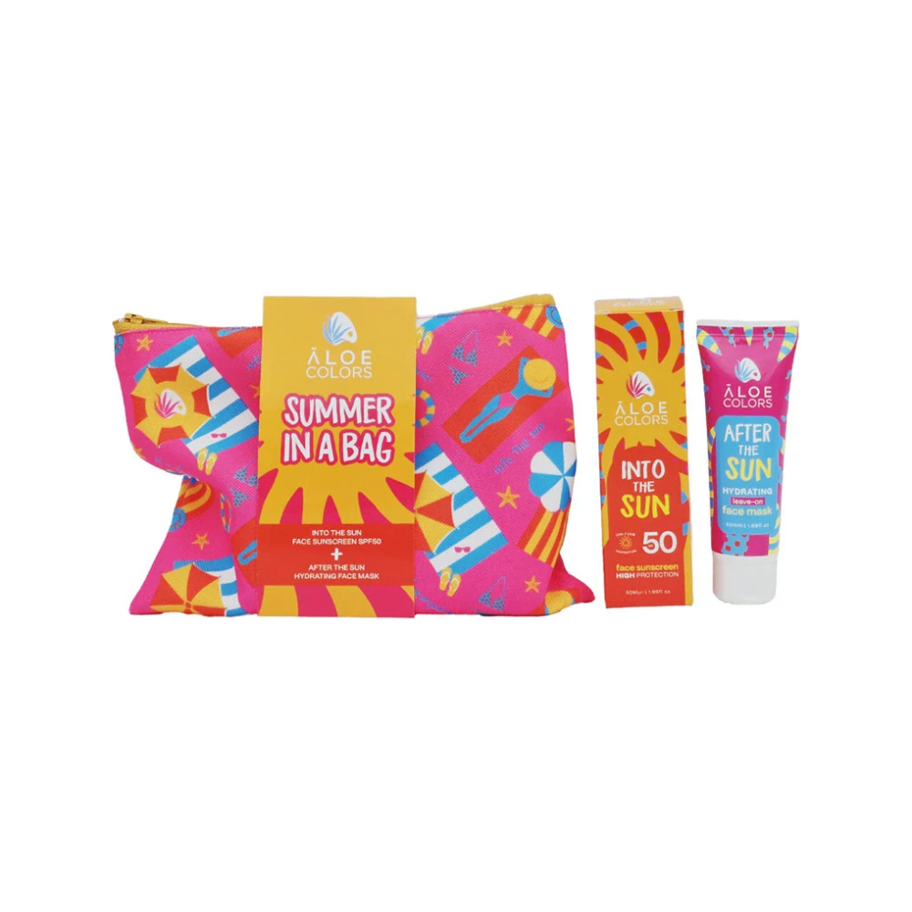 ALOE+ COLORS Promo Ιnto the Sun Cosmetic Summer in a Bag Αντηλιακή Κρέμα Προσώπου SPF50, 50ml & After Sun Hydrating Μάσκα Προσώπου 50ml