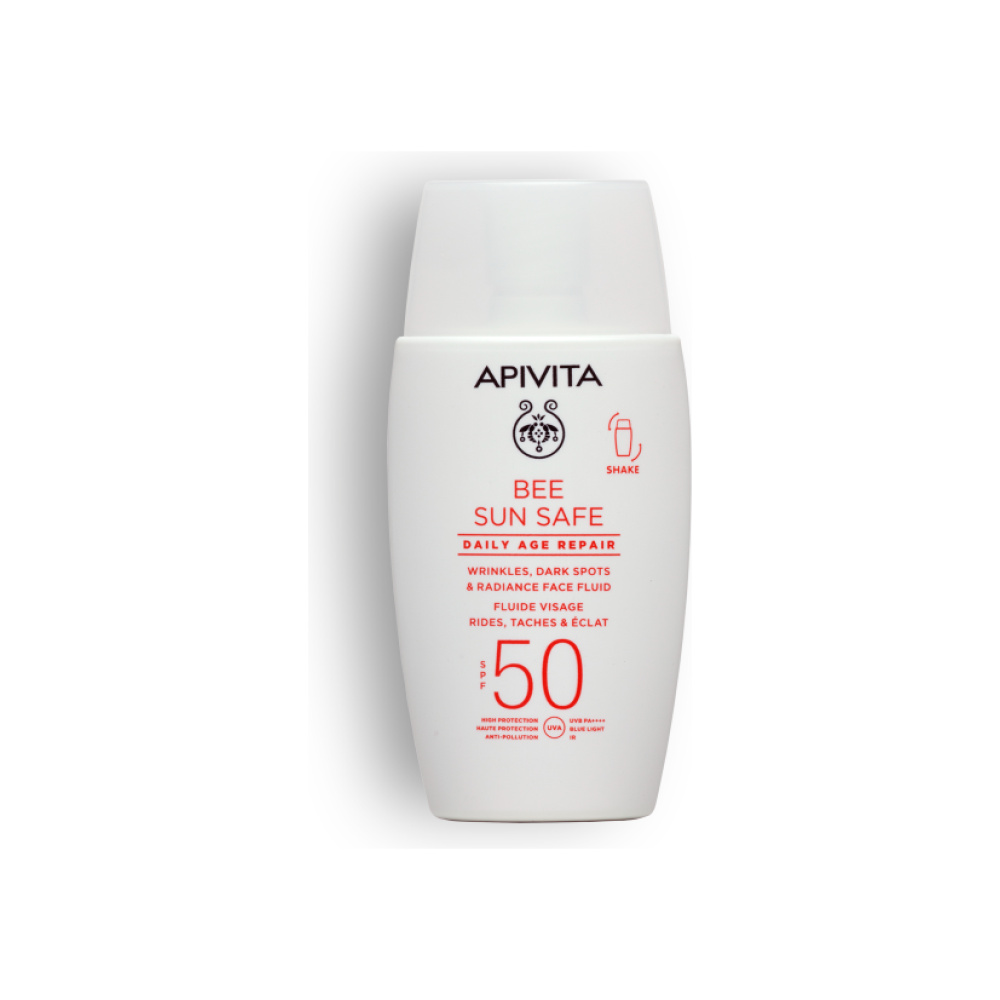 APIVITA Bee Sun Safe Daily Age Repair Dry Touch Λεπτόρευστη Κρέμα Προσώπου κατά των Πανάδων & Ρυτίδων SPF50, 50ml