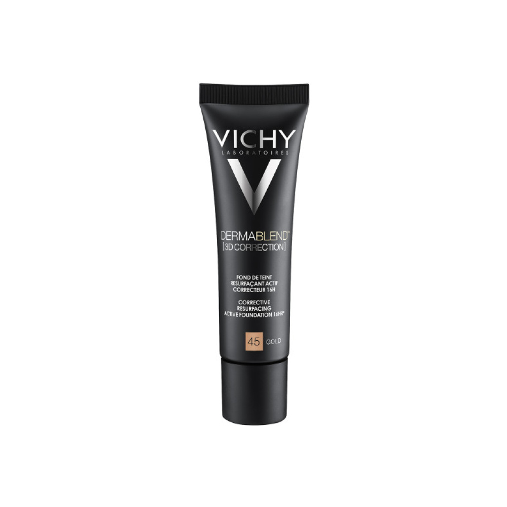 VICHYDermablend 3D Correction Make-up 45 - Gold-Διορθωτικό Μέικαπ Υψηλής κάλυψης και μεγάλης διάρκειας για λιπαρές επιδερμίδες και επιδερμίδες με τάση ακμής, 30ml