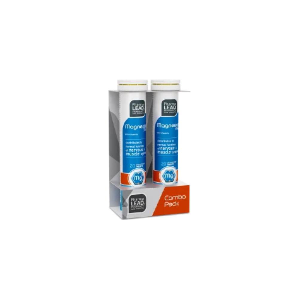 PHARMALEAD Promo Μαγνήσιο με Βιταμίνη Β6 375mg, 2x20 Αναβράζοντα Δισκία