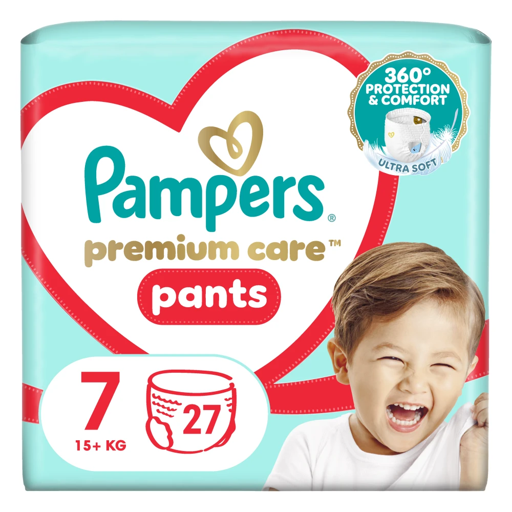 PAMPERS Premium Care Pants Πάνα-Βρακάκι Μέγεθος 7 (15kg+) - 27 Πάνες-Βρακάκι