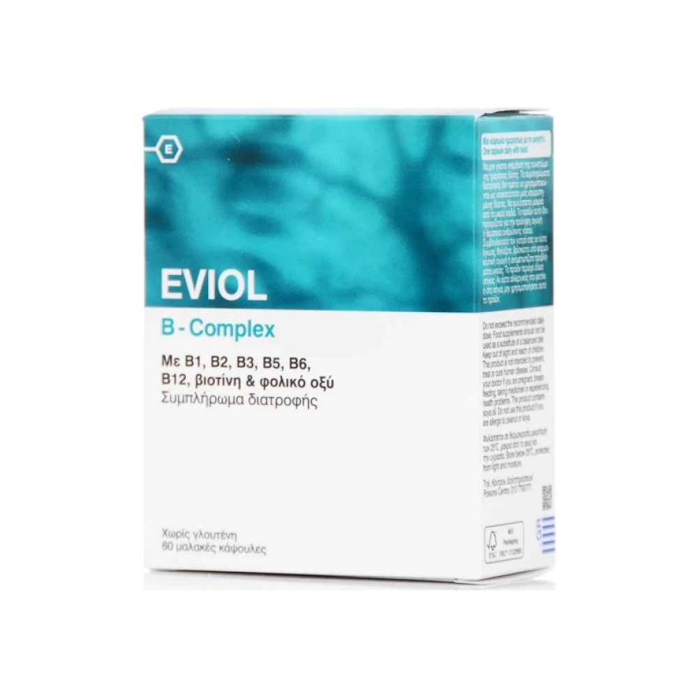 EVIOL B-Complex Σύμπλεγμα Βιταμινών Β, 60caps