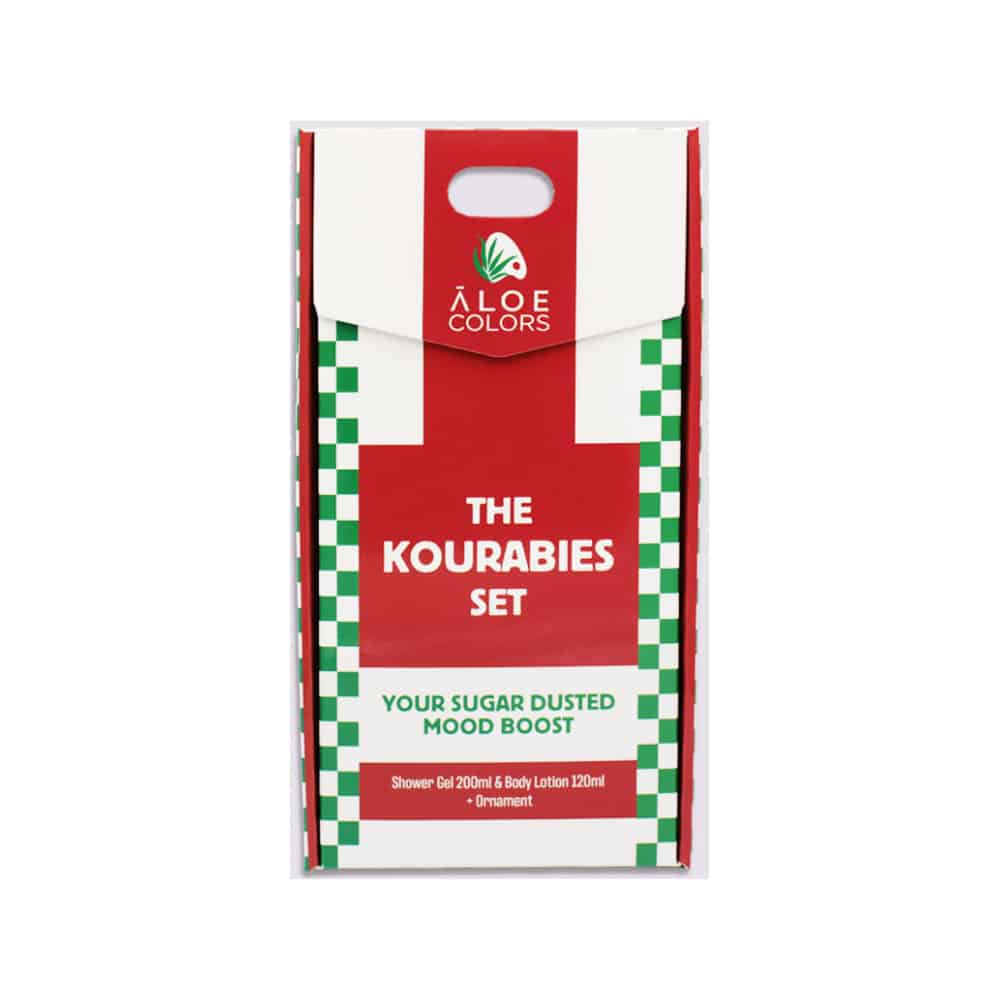ALOE+ COLORS Xmas Promo The Kourabies Set με Kourabies Shower Gel Αφρόλουτρο Σώματος, 200ml, Body Lotion Ενυδατικό Γαλάκτωμα Σώματος, 120ml & Δώρο Χριστουγεννιάτικο Στολίδι, 1τεμ, 1σετ