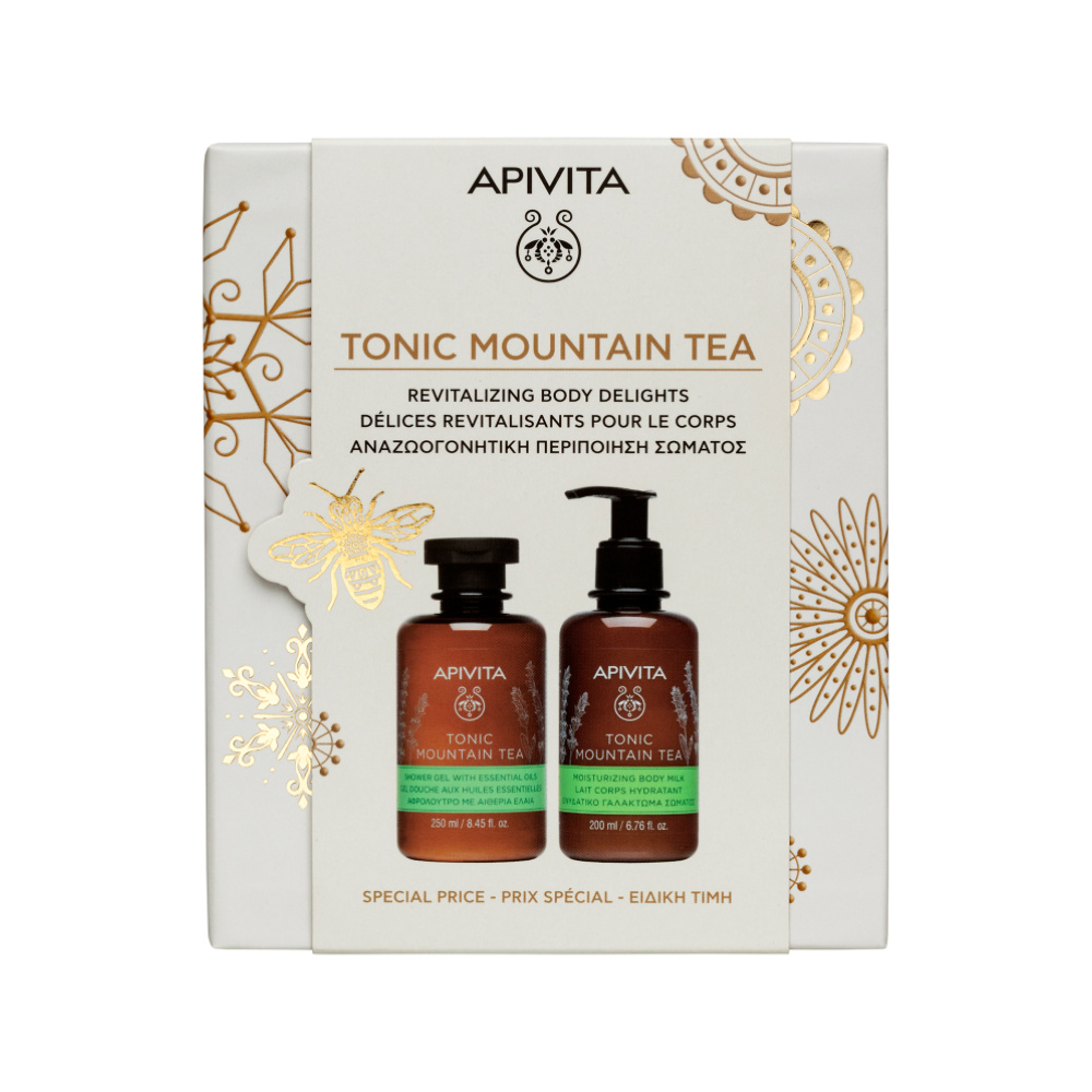 APIVITA Tonic Mountain Tea – Αναζωογονητική Περιποίηση Σώματος TONIC MOUNTAIN TEA ΑΦΡΟΛΟΥΤΡΟ, 250ml & TONIC MOUNTAIN TEA ΓΑΛΑΚΤΩΜΑ ΣΩΜΑΤΟΣ, 200ml