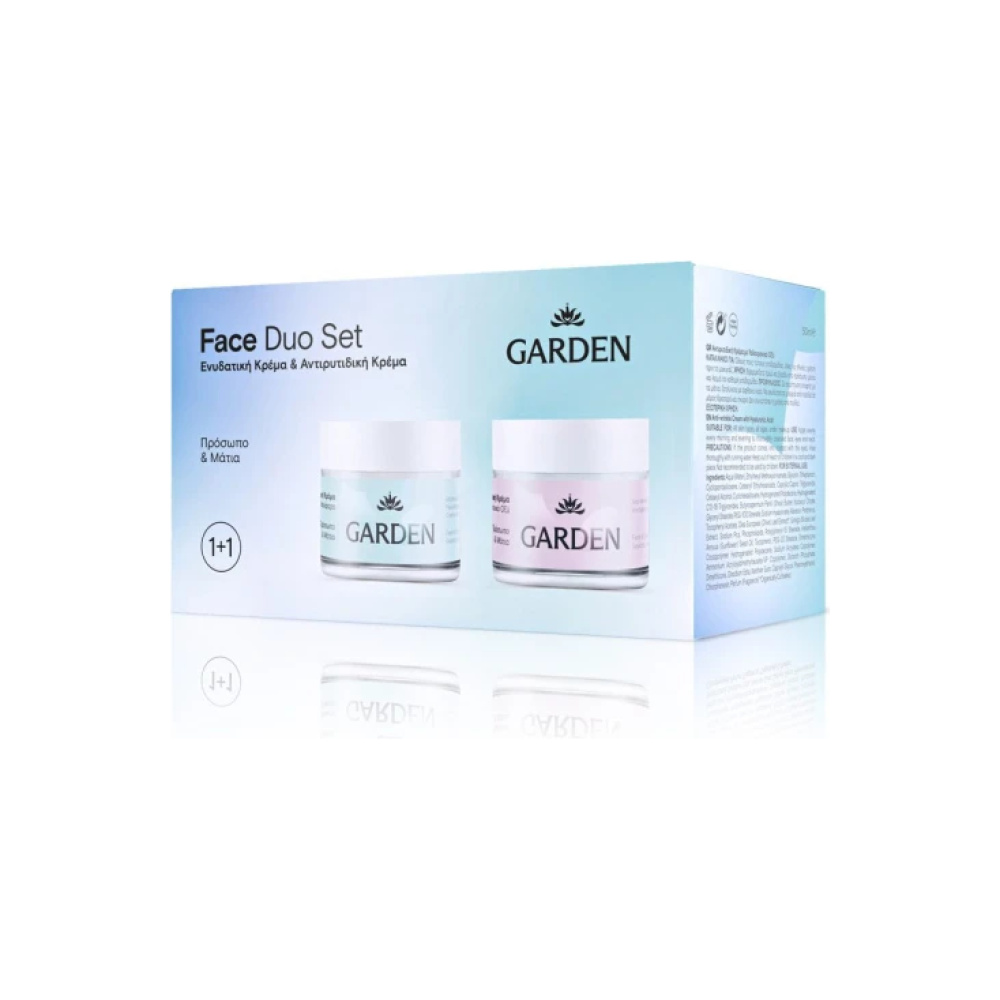 GARDEN HYDRA AGE FACE DUO | Αντιρυτιδική Κρέμα με Υαλουρονικό Οξύ 50ml + Ενυδατική Κρέμα με Λευκό Νούφαρο 50ml