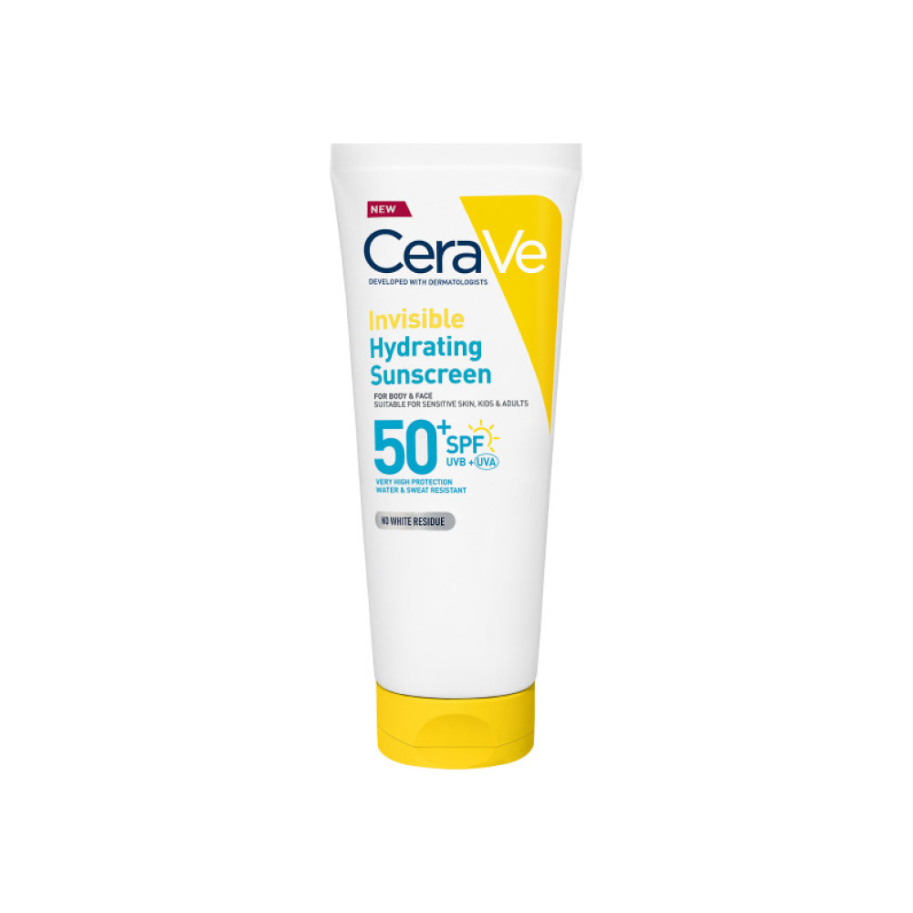 CERAVE Αντηλιακό Invisible Hydrating SPF50+​ για πρόσωπο και σώμα. 177ml