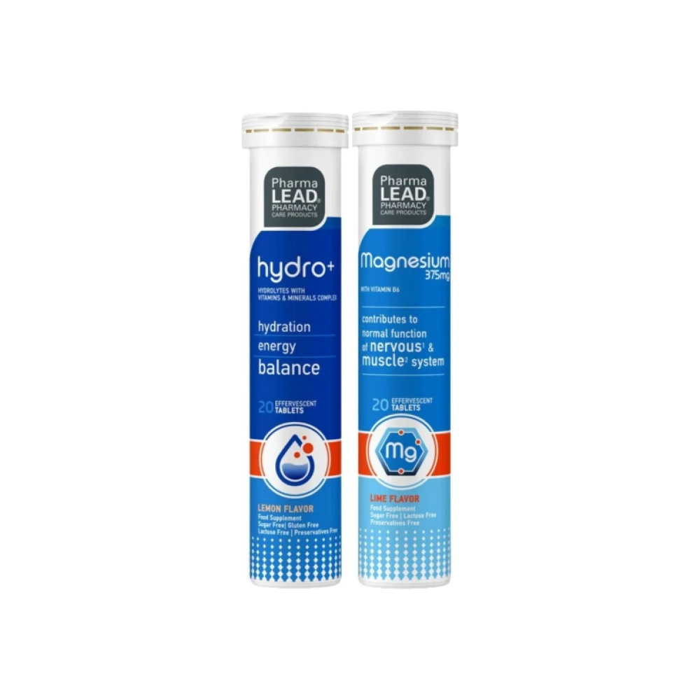 PHARMALEAD Hydro+ Magnesium 375mg Συμπλήρωμα Διατροφής με Ηλεκτρολύτες και Μαγνήσιο, 2x20 αναβράζοντα δισκία
