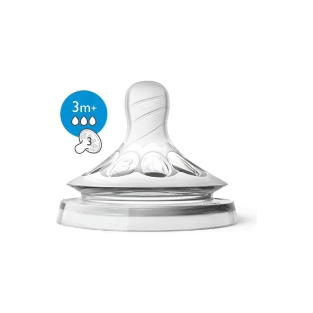 PHILIPS AVENT Natural Θηλές Σιλικόνης 3m+ Κανονική Ροή 2τμχ