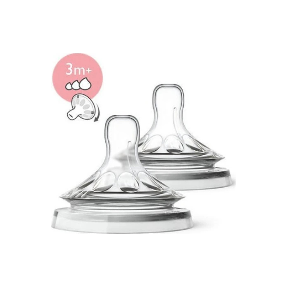PHILIPS AVENT Θηλή μεταβλητής ροής NATURAL 3m+, 2τμχ