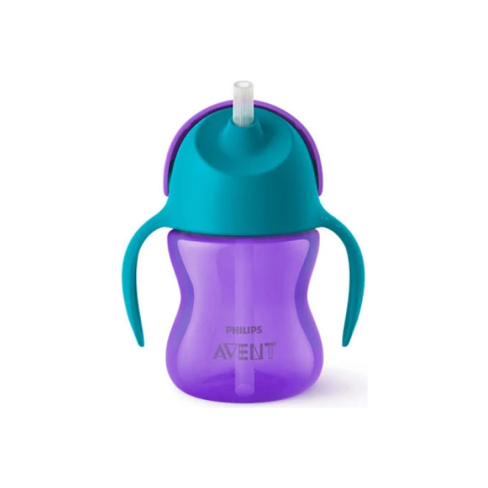 PHILIPS AVENT SCF796/02 Bendy Straw Cup 9m+ Κύπελλο με καλαμάκι, χρώμα μωβ, 200ml